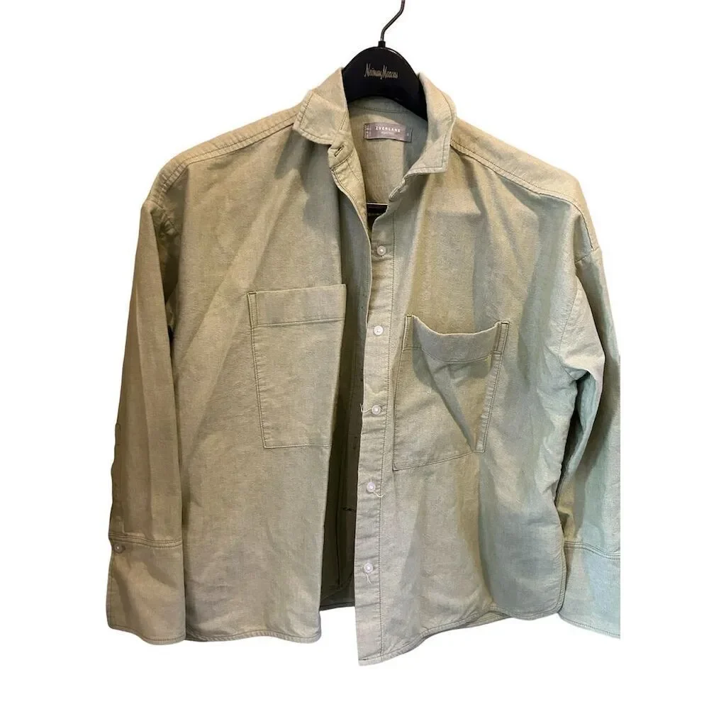 Everlane Men sage green  Button-Up Shirt Size‎ S Long Sleeve Relaxed Fit